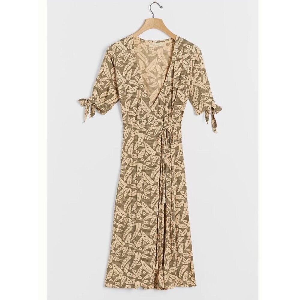 NWT Anthropologie Beachgold Tacey Wrap Midi Dress Size Small